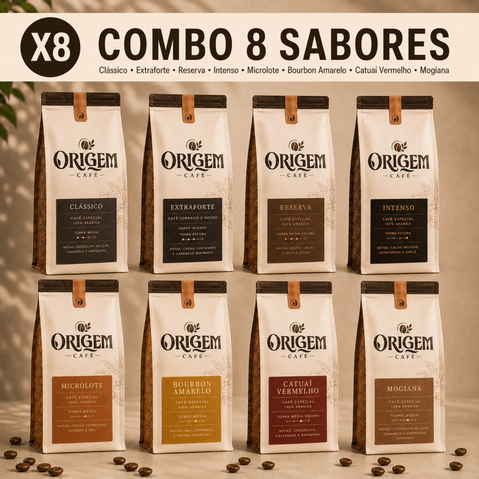 Combo 8 Sabores Origem Café — Kit Degustação